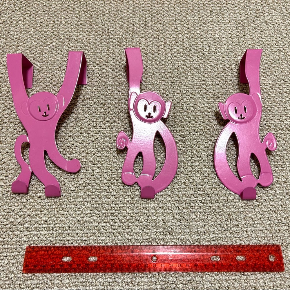 Pink Monkey Closet Hooks - Picture 2 of 5